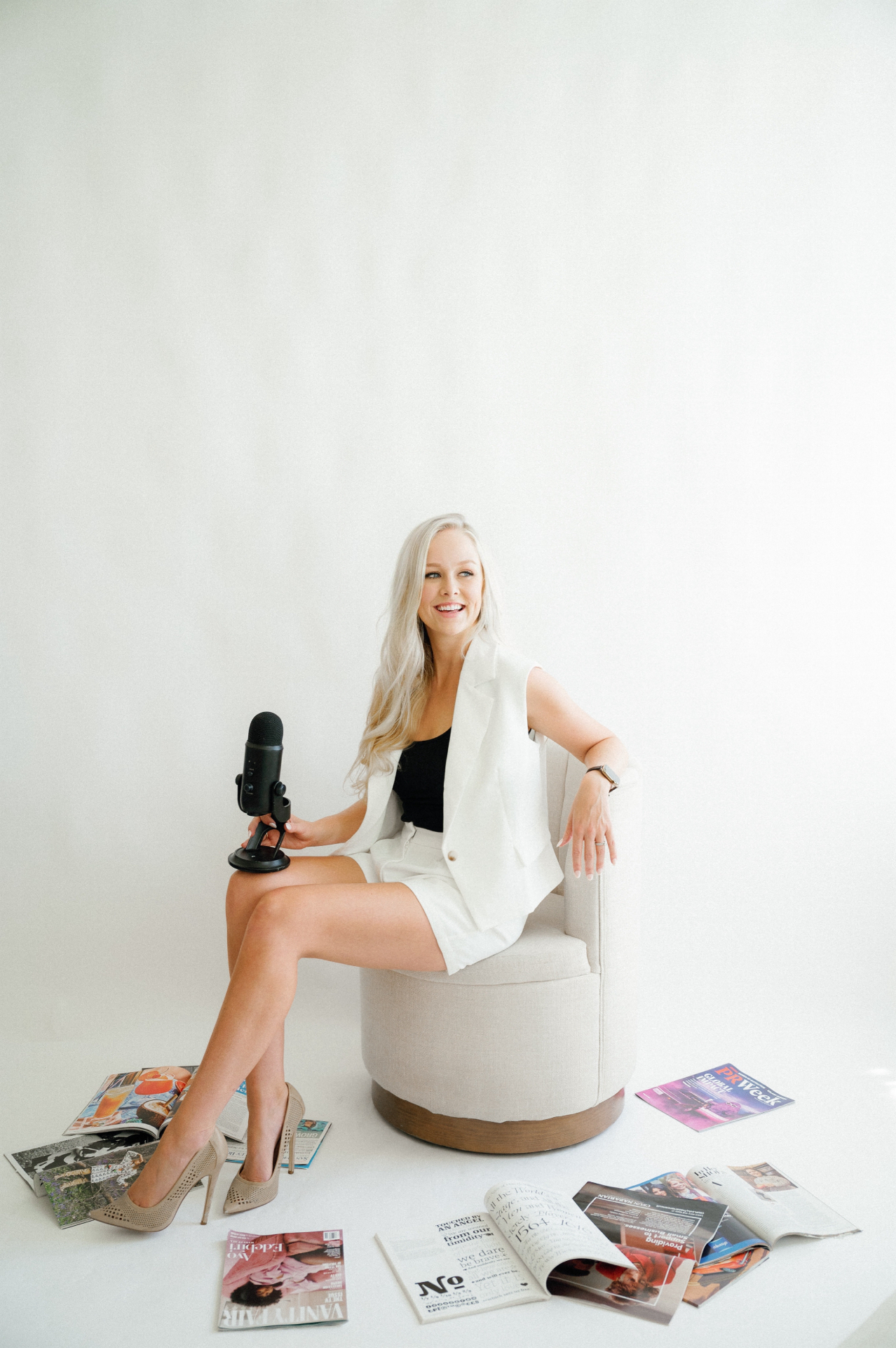 Lexie Smith, Growth Mode founder, recording a podcast episode